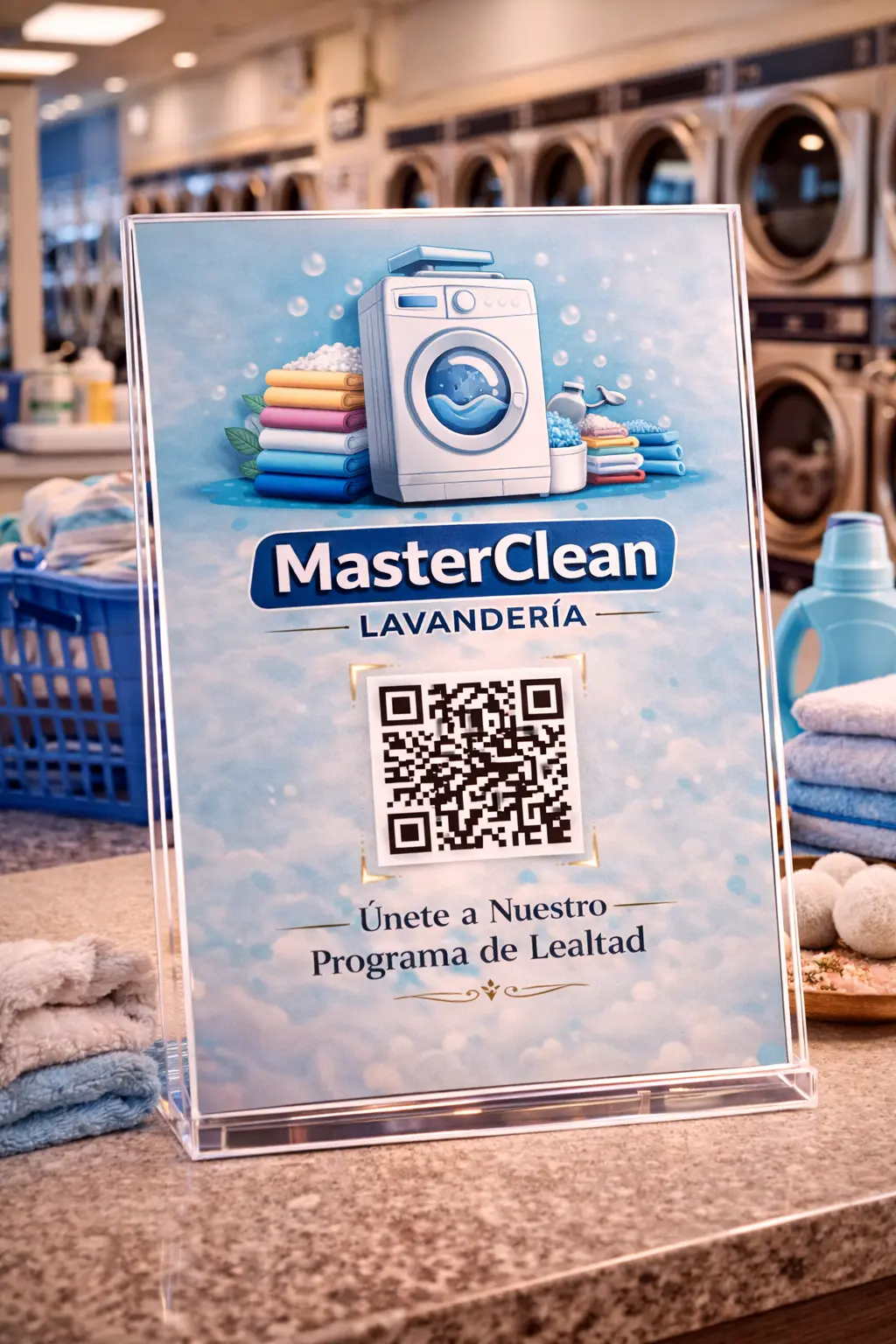 Ropa doblada y planchada sobre el mostrador de una tintorería.